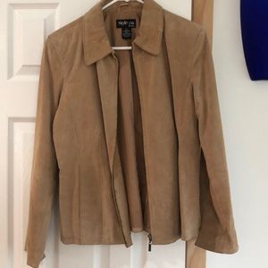 Tan suede jacket.  Size small!